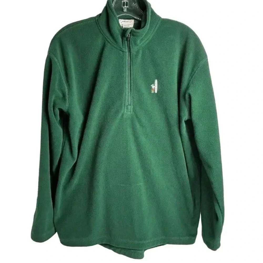 Johnnie-O Men's Green‎ 1/4 Zip Fleece Pullover Sweater Size M
